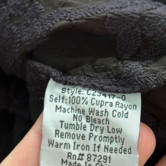 Johnny Was Black Long Sleeve Monrow Tunic 3/4 Sleeve Embroidered Cupra Rayon S - Picture 7 of 7